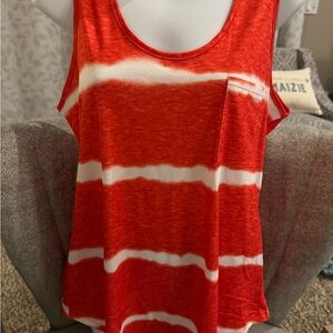 SHEIN Vibrant Red and White Tank Top
